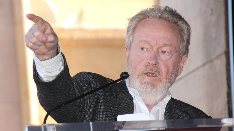 Ridley Scott pointing