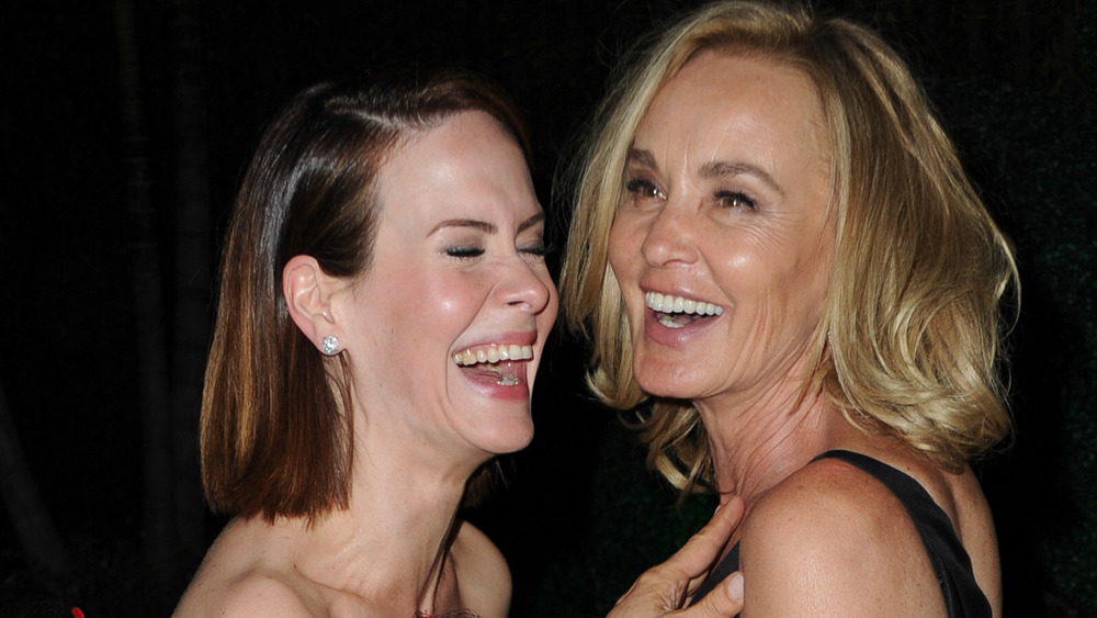 Sarah Paulson and Jessica Lange laughing