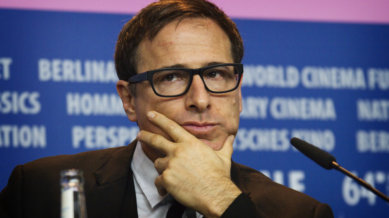 David O. Russell putting hand on his chin