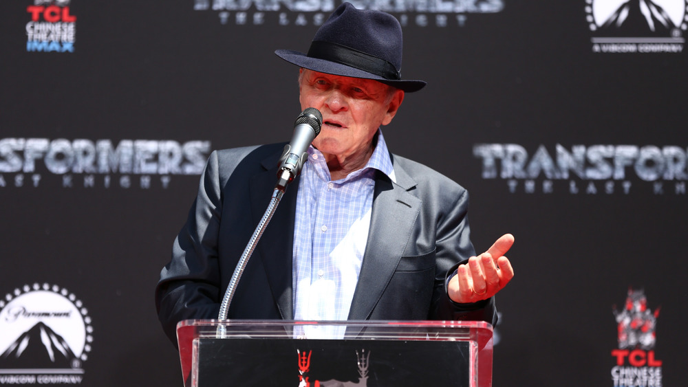 Anthony Hopkins wearing hat