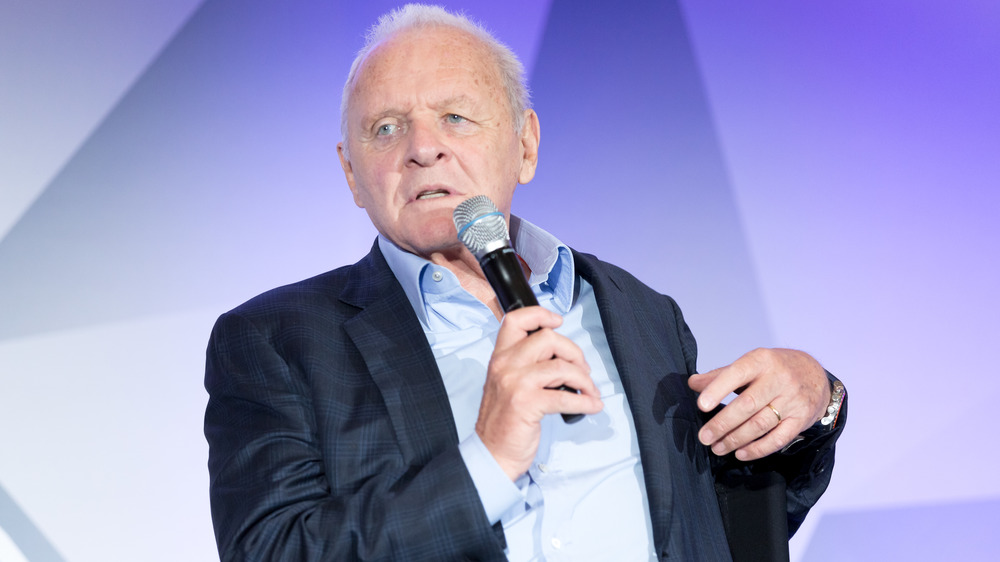 Anthony Hopkins with microphone