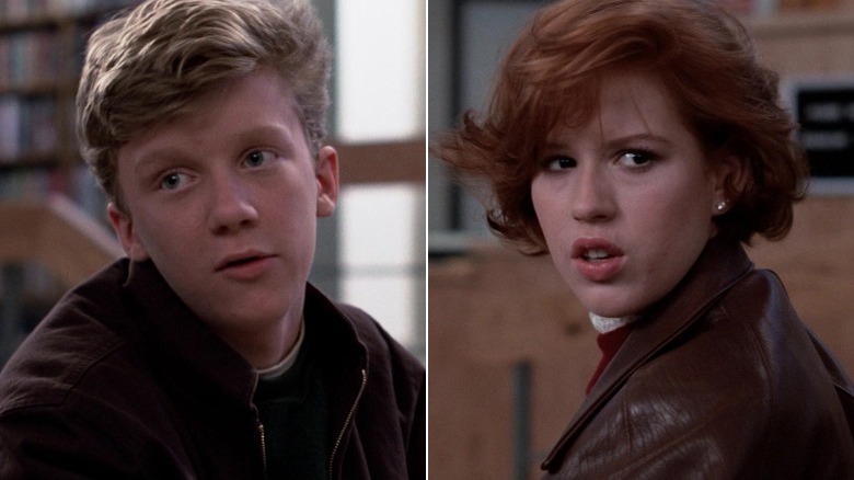 Hall and Ringwald in The Breakfast Club