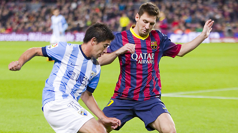 Malaga CF against Messi