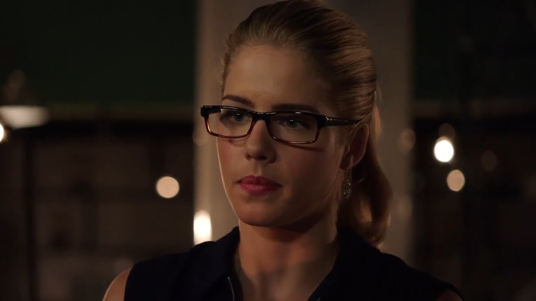 Felicity Smoak looking stern