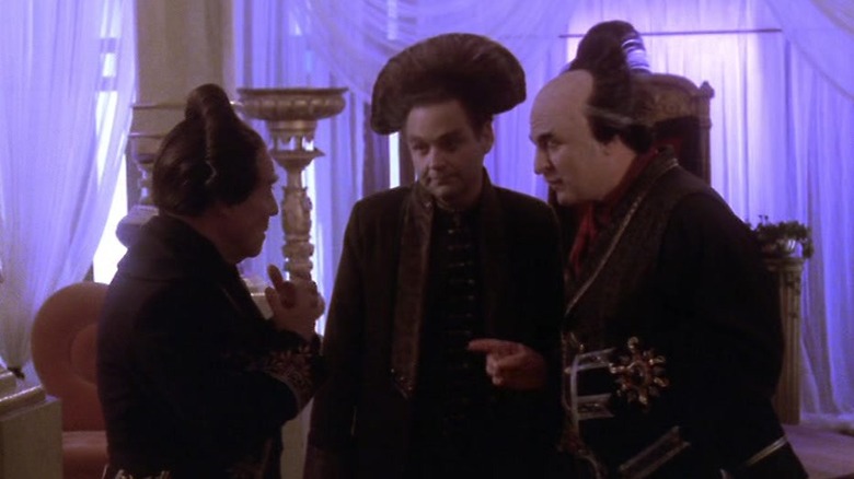 The throne room on Babylon 5's Centauri Prime, which is basically just a bunch of curtains.