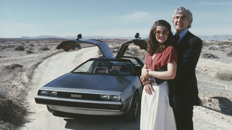 John DeLorean posing with his wife