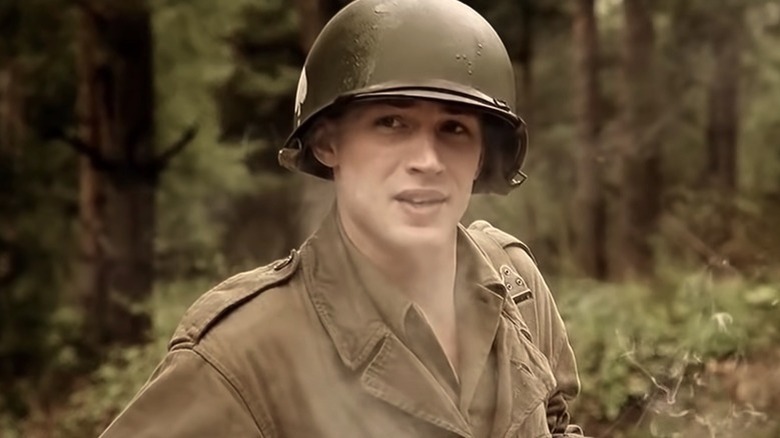 Tom Hardy playing a soldier
