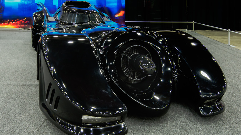 The 1989 Batmobile at an autoshow