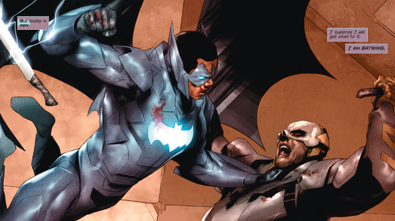 Batwing battles Massacre in "Batwing #1"