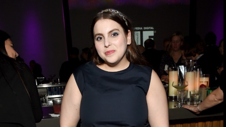 Beanie Feldstein at an Oscar party 