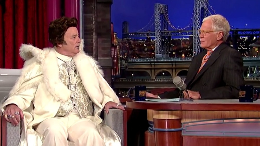 Bill Murray as Liberace, in conversation with David Letterman on The Late Show