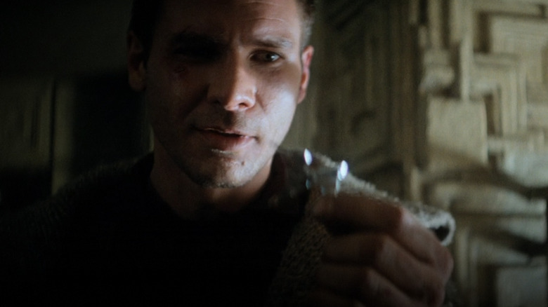 Rick Deckard examines unicorn origami