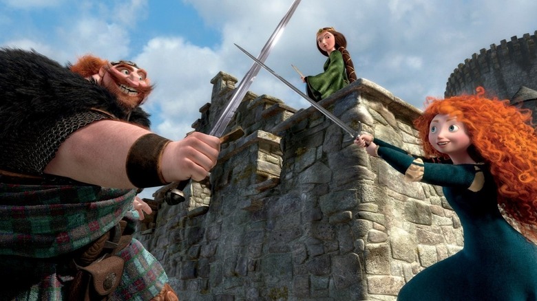 Merida sparring with her father