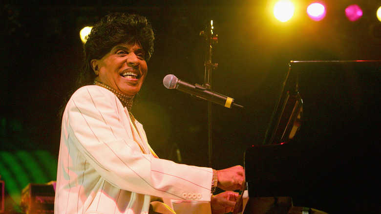 Little Richard smiling at piano