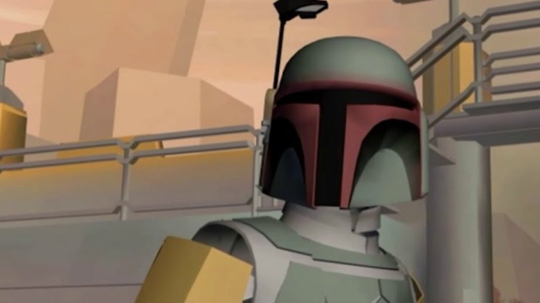 Boba Fett facing off against Cad Bane