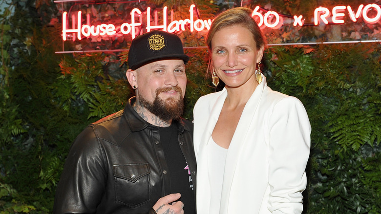 Diaz and husband Benji Madden attend a launch