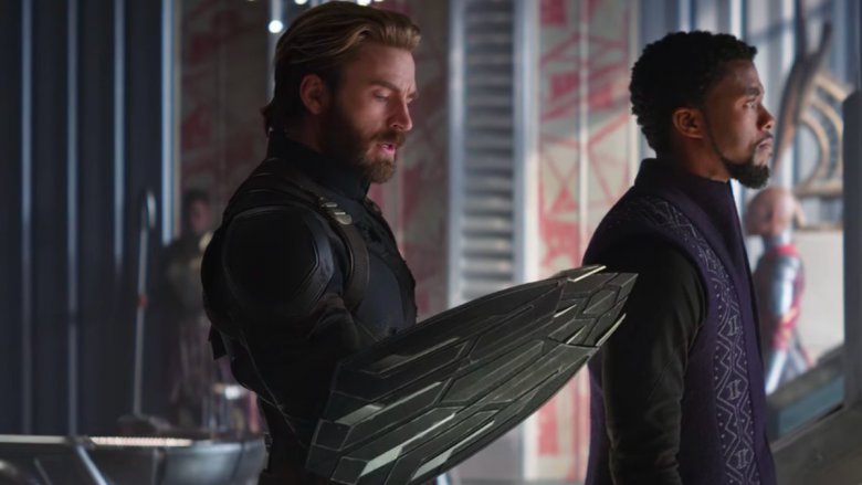 Chris Evans and Chadwick Boseman in Avengers: Infinity War