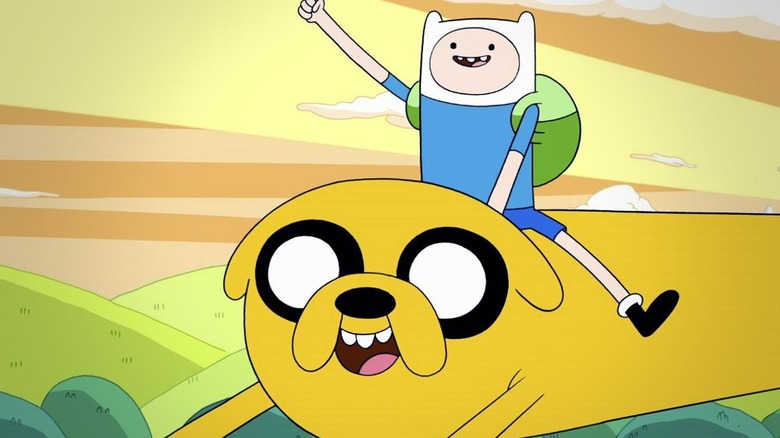 Finn riding Jake