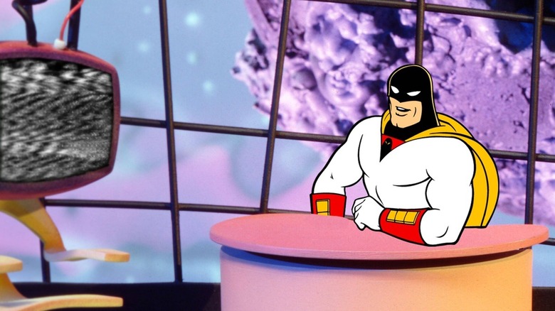 Space Ghost at desk