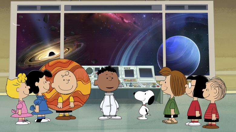 Charlie Brown and friends in space