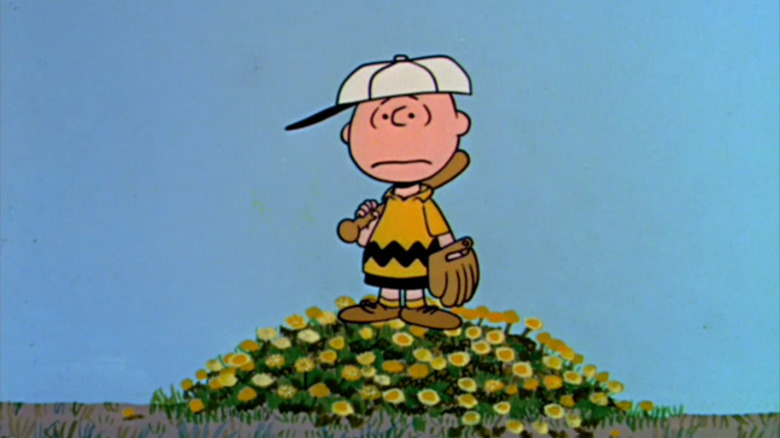 Charlie Brown playing baseball