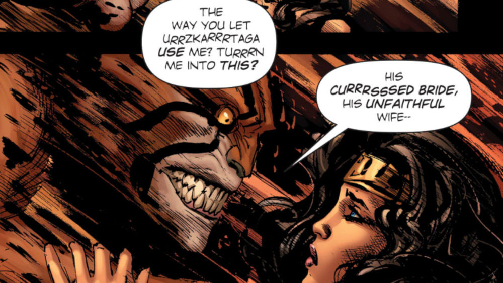 Cheetah takes her anger out on Wonder Woman, from DC Comics