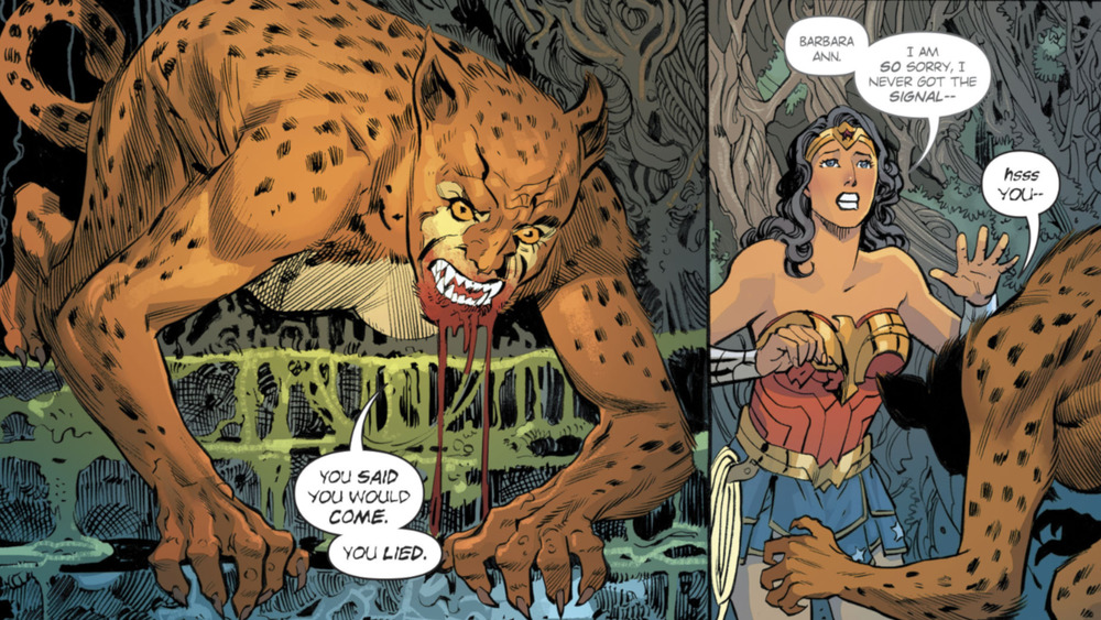 Cheetah confronts Wonder Woman after her transformation, from DC Comics