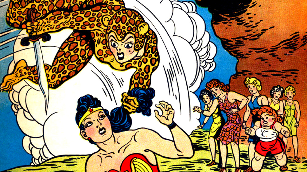 The original Cheetah, Priscilla Rich, attacks Wonder Woman