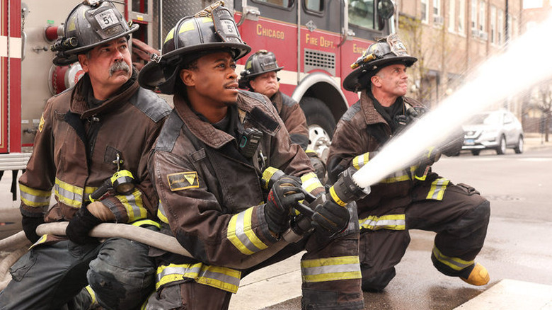 Hermann and Ritter fighting fire