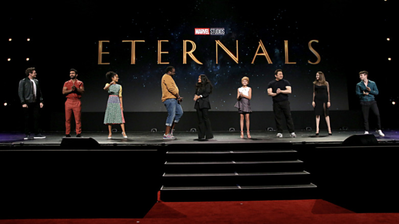 Eternals cast at Marvel Studios' D23 presentation in 2019