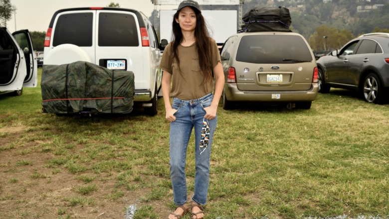 Chloé Zhao at Drive-In Premiere of "Nomadland"