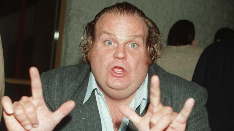 Chris Farley devil horns