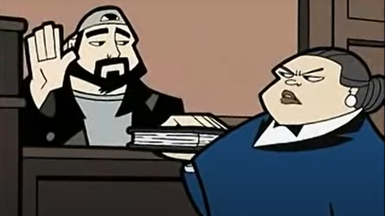 Silent Bob swearing under oath