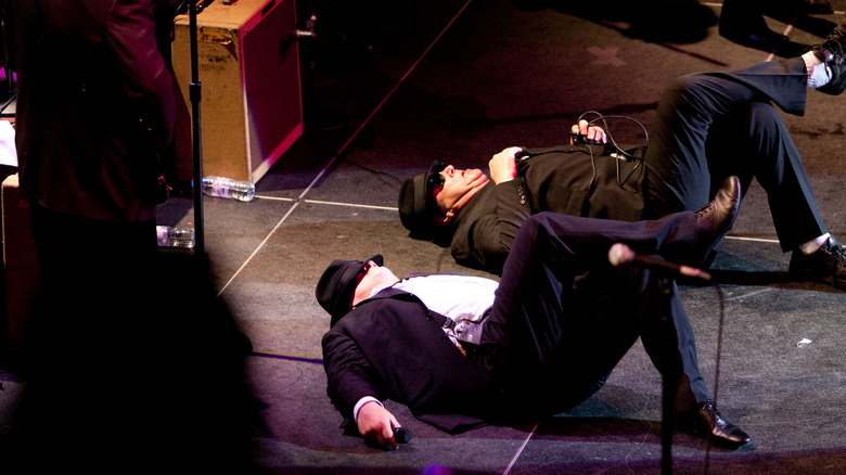 Dan Aykroyd and Jim Belushi perform as the Blues Brothers