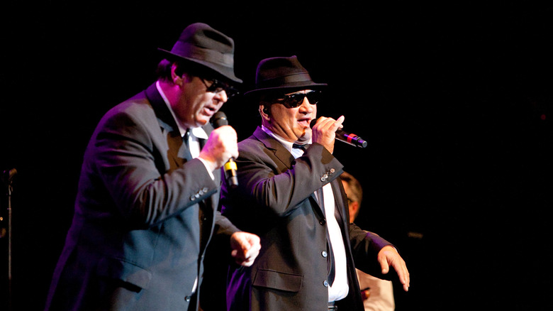 Dan Aykroyd and Jim Belushi perform as the Blues Brothers