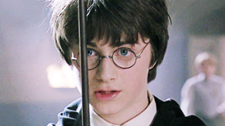 Harry with his wand