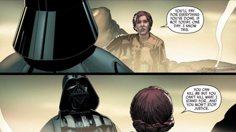 Princess Leia stands up to Vader