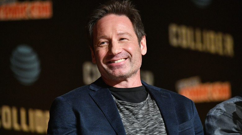 David Duchovny grins