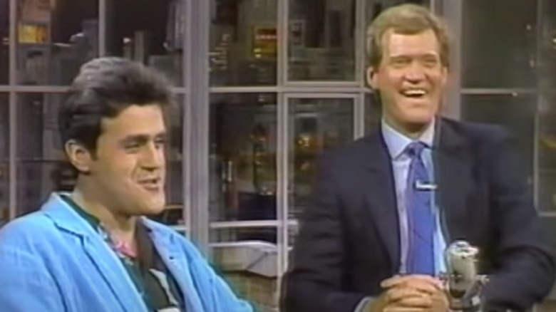 Jay Leno David Letterman laughing 