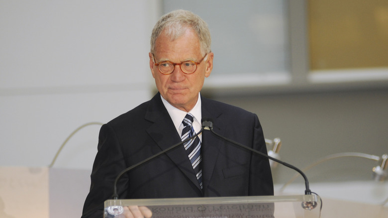 David Letterman at podium