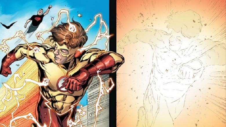 Bart Allen being disintegrated