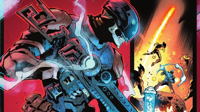 Bloodsport holding a futuristic looking rifle in 2021's Suicide Squad #5