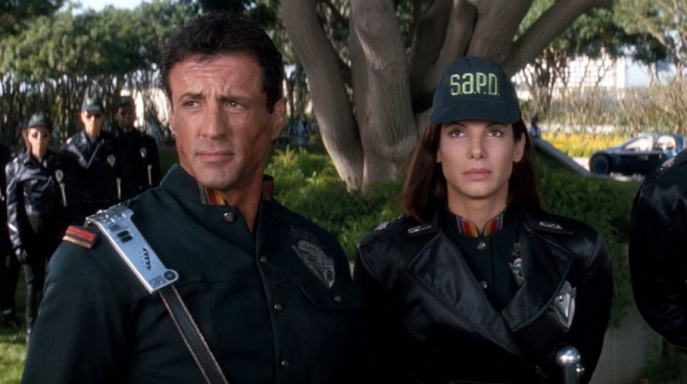 Sylvester Stallone and Sandra Bullock in Demolition Man