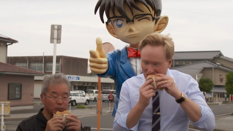 Conan O'Brien with Conan Town mayor