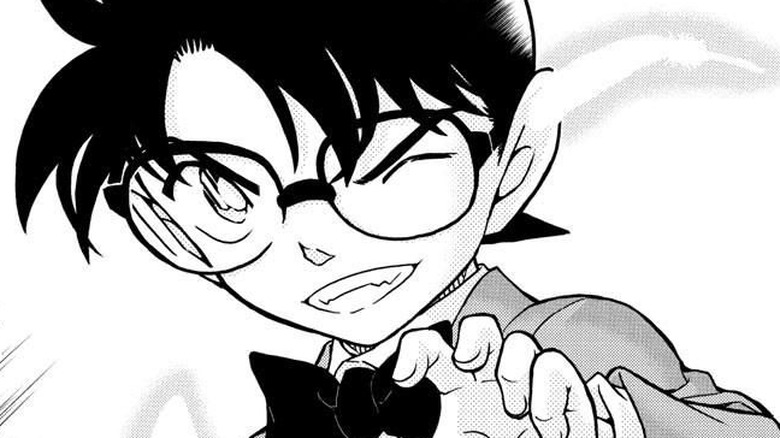 Manga drawing, Detective Conan winking 