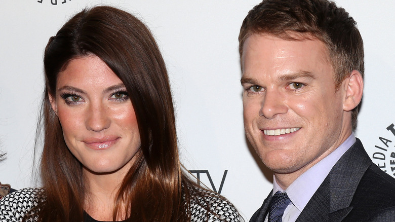 Michael C. Hall and Jennifer Carpenter smiling