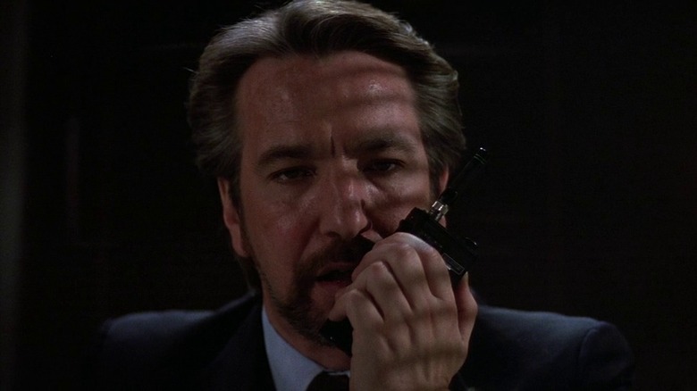 Alan Rickman on walkie talkie