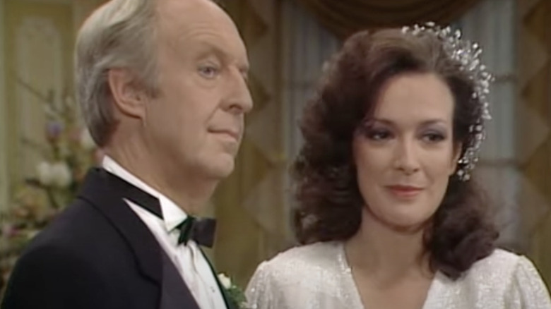 Dixie Carter and Conrad Bain in wedding scene on Diff'rent Strokes