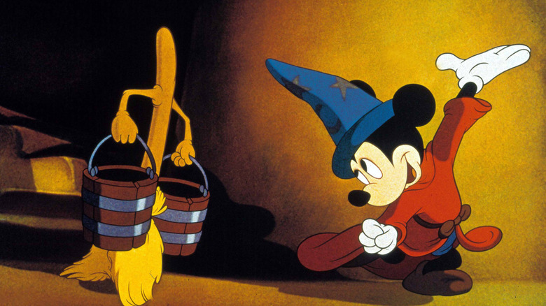 Sorcerer Mickey and broomstick in Fantasia