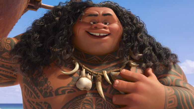 Maui touches his chest